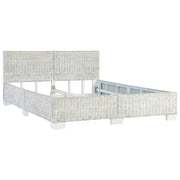 Letto matrimoniale | Letto per adulti | Giroletto senza Materasso Grigio Vero Rattan 140x200 cm