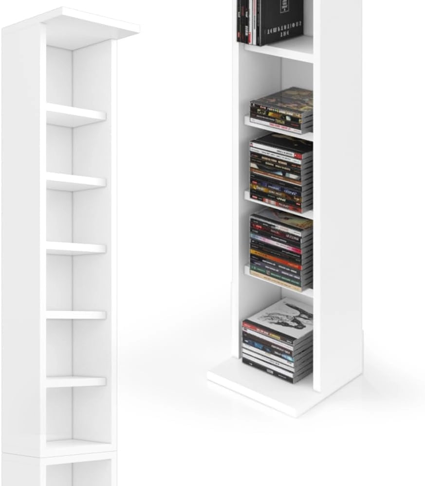 Scaffale porta cd, Bianco, 21 x 91.8 cm Set grande da 2