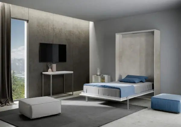 Letto matrimoniale francese a scomparsa 140 Kentaro cashmere