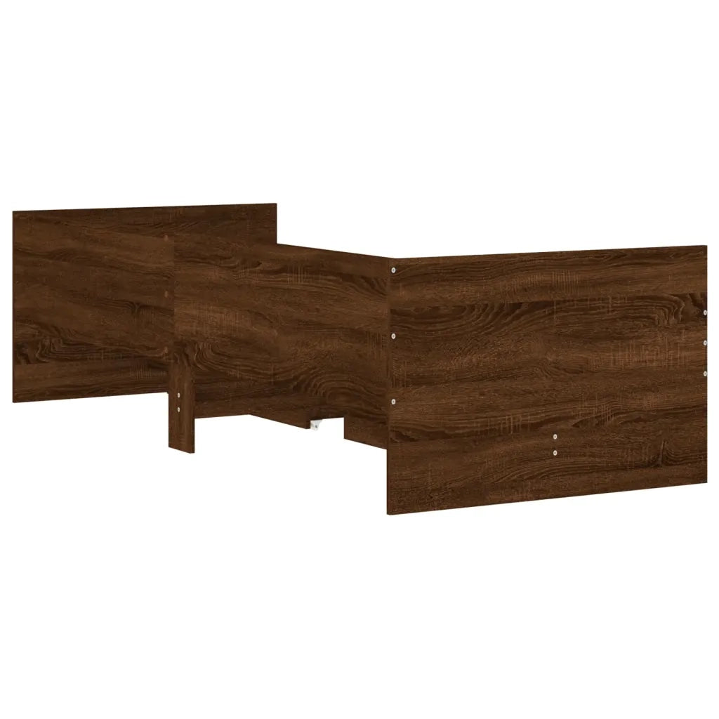 Giroletto con Cassetti-Struttura Letto con contenitore Rovere Marrone 75x190 cm Small Single 865634