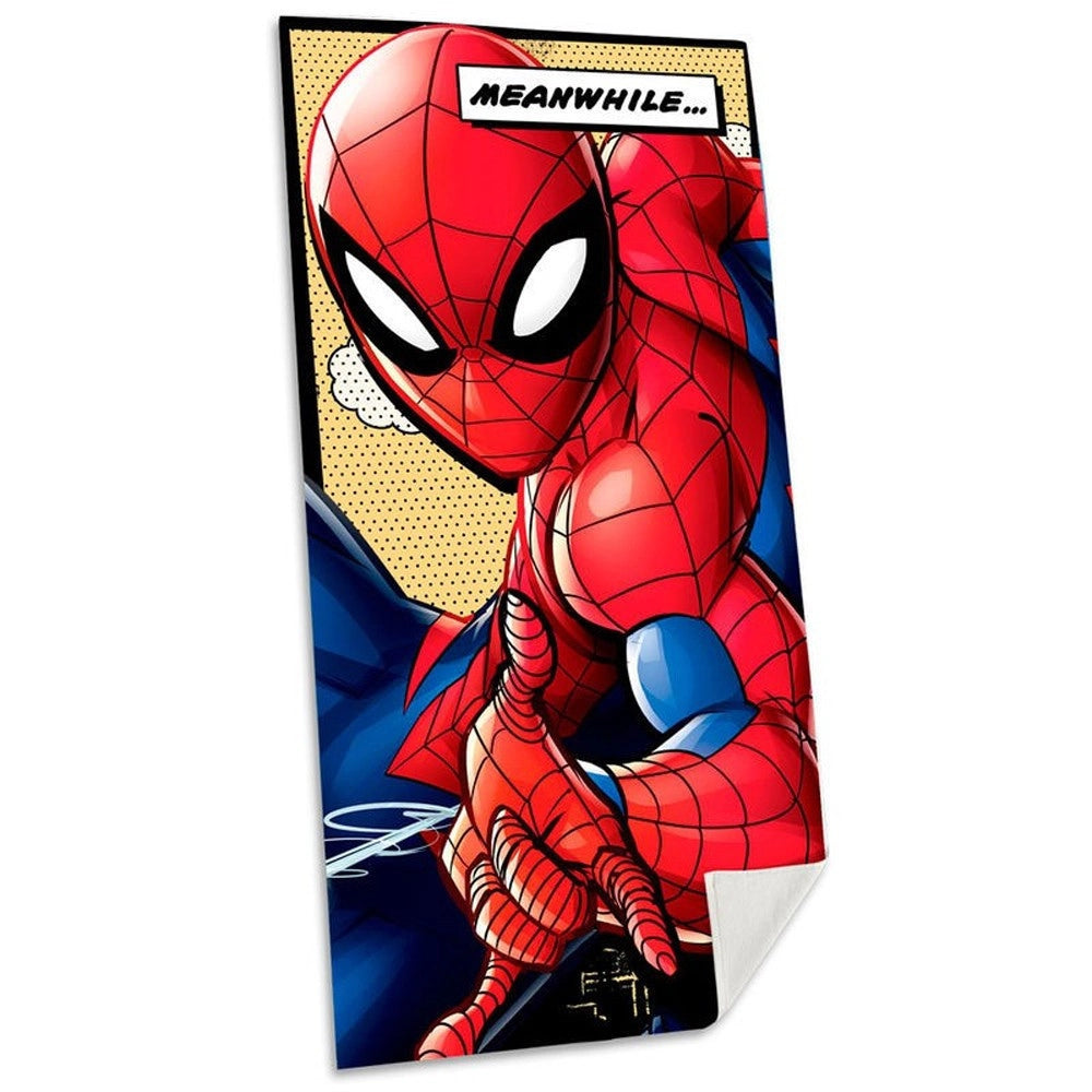 Trade Shop - Telo Mare In Cotone Spider Man Asciugamano Mare Piscina Uomo Ragno Per Bambini -