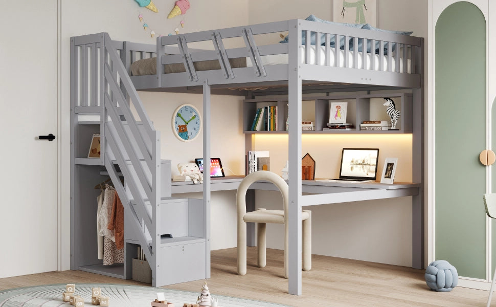 letto in legno grigio 193.5 x 205 cm