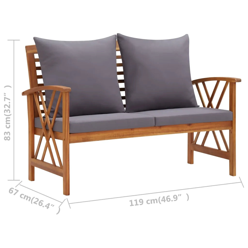 Set Divani da Giardino 5 pz con Cuscini in Massello di Acacia 3057993