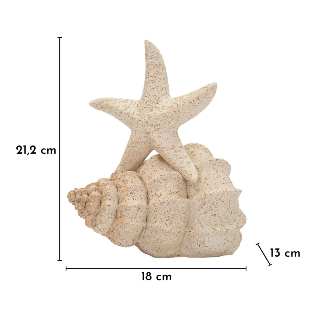 Scultura Conchiglie, Beige, Poliresina, 18x13x21,2 cm