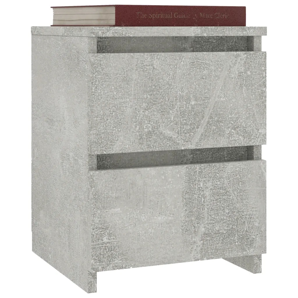 Comodini 2 pz-Set di 2 Tavolino da notte Grigio Cemento 30x30x40 cm in Legno Multistrato