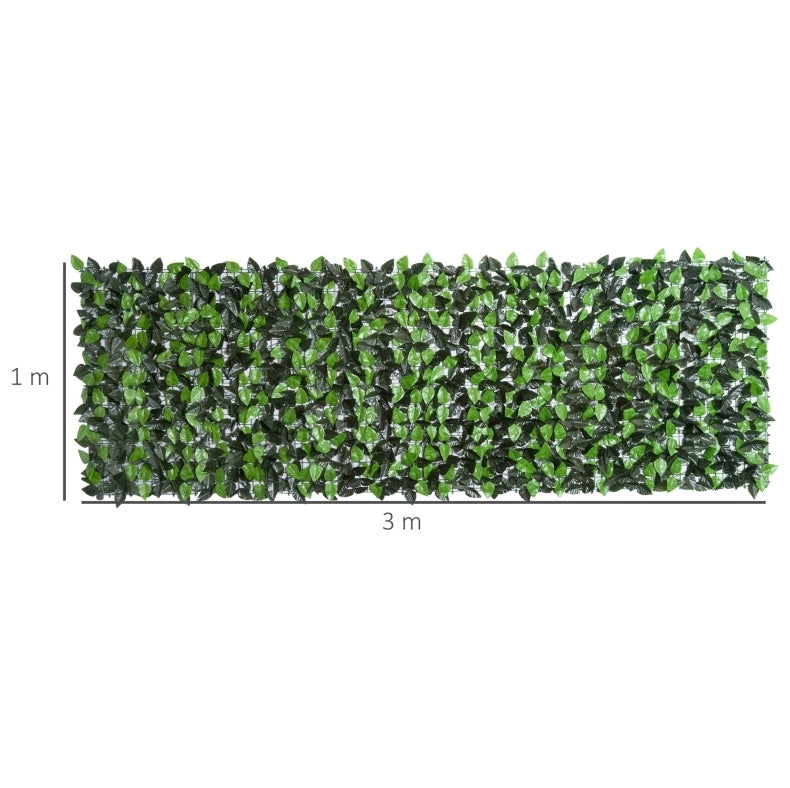 Siepe artificiale frangivista 300x100 cm in plastica verde scuro da giardino