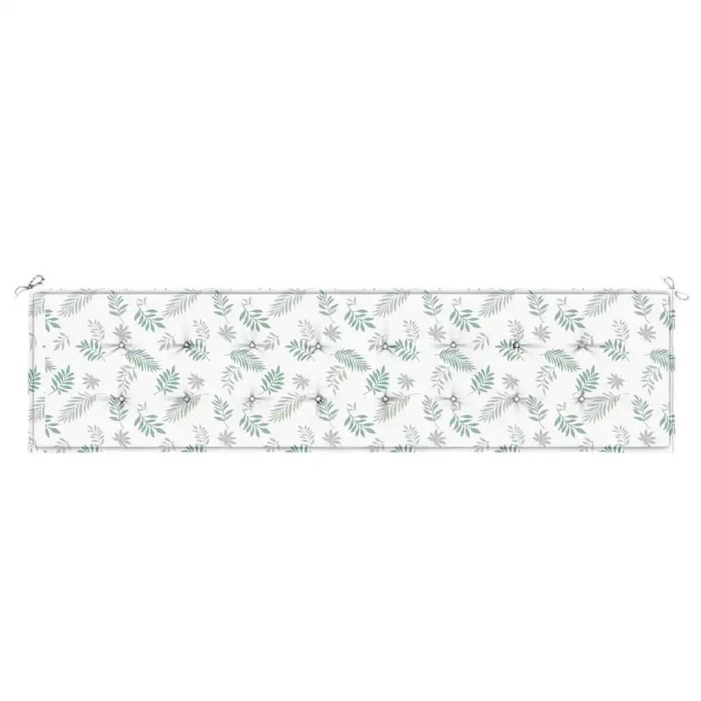 Cuscino Panca da Giardino Motivo a Foglie 200x50x4 cm Tessuto 361204