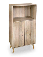 MOBILE DA ARREDO ALTO CON ANTE E VANO APERTO 60X30X115CM COLORE ROVERE