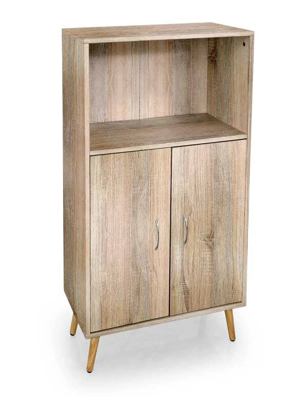MOBILE DA ARREDO ALTO CON ANTE E VANO APERTO 60X30X115CM COLORE ROVERE