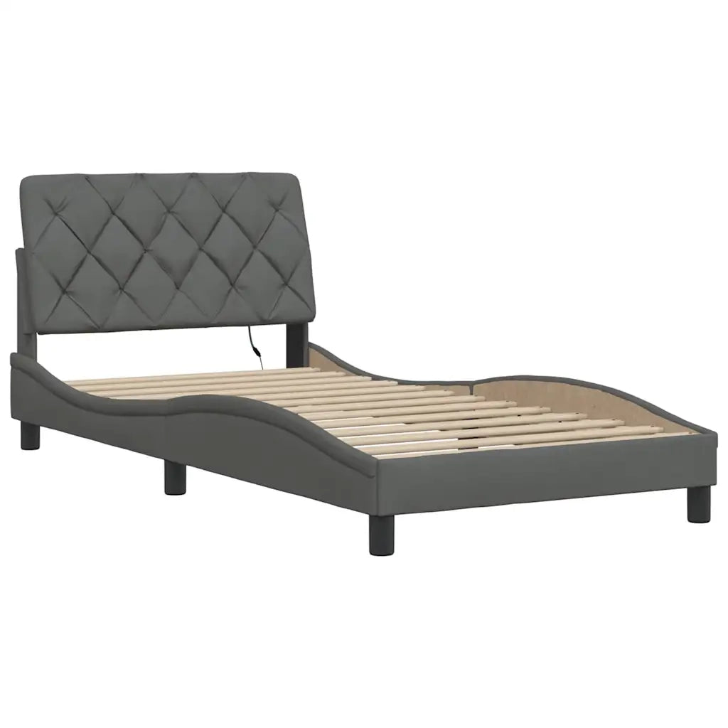 Giroletto senza Materasso Grigio Scuro 100x200 cm Tessuto 3310581
