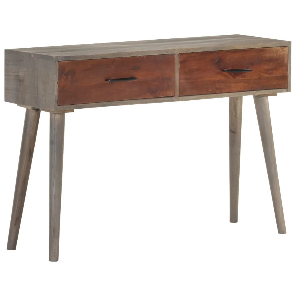 Tavolo Consolle | Tavolo d'Ingresso Grigio 110x35x75 cm in Massello di Mango Grezzo