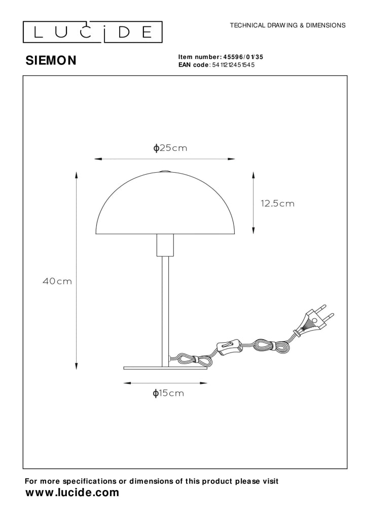 Lampada da tavolo blu eclettica metallo E14 Lucide Siemon