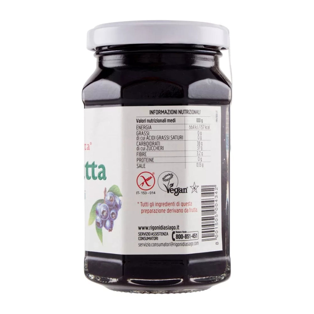 Rigoni di asiago fiordifrutta bio mirtilli neri di bosco vasetto da 250 grammi