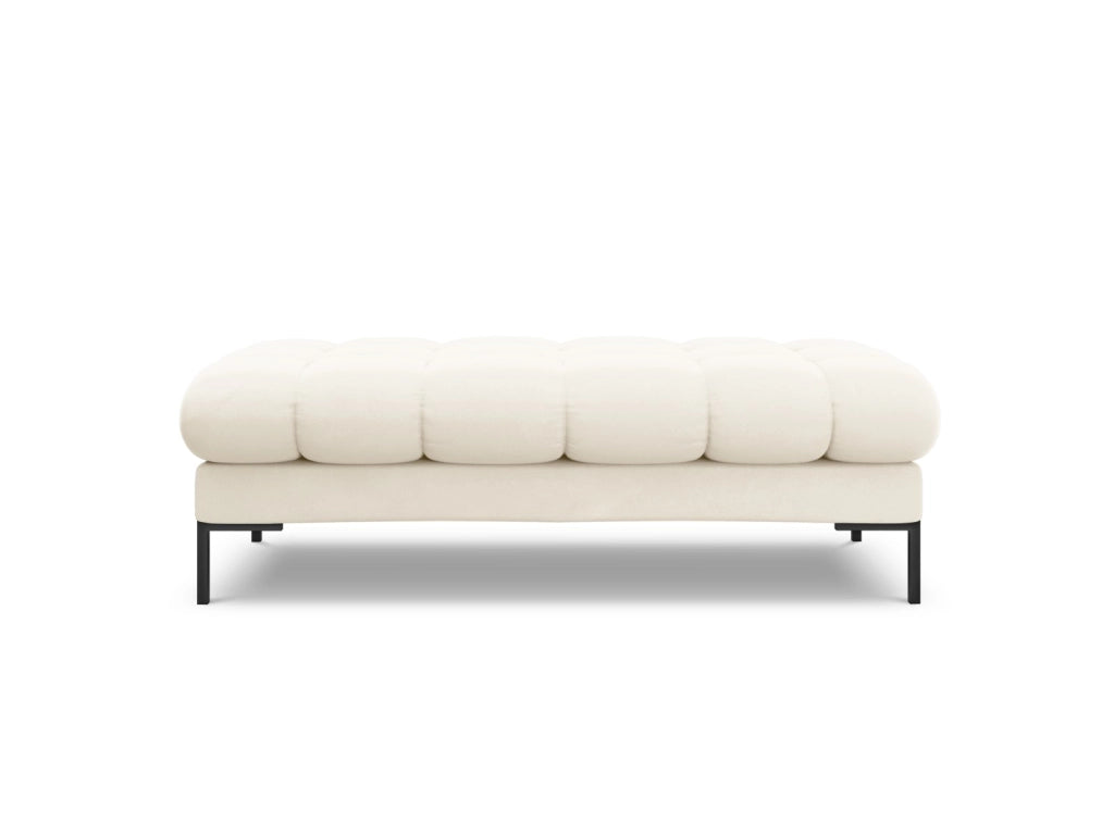 Cosmopolitan Design - Panca "Bali" 2 posti in velluto beige chiaro 