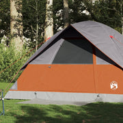 Tenda Familiare a Cupola 6 Persone Grigio e Arancione Impermeabile 94705