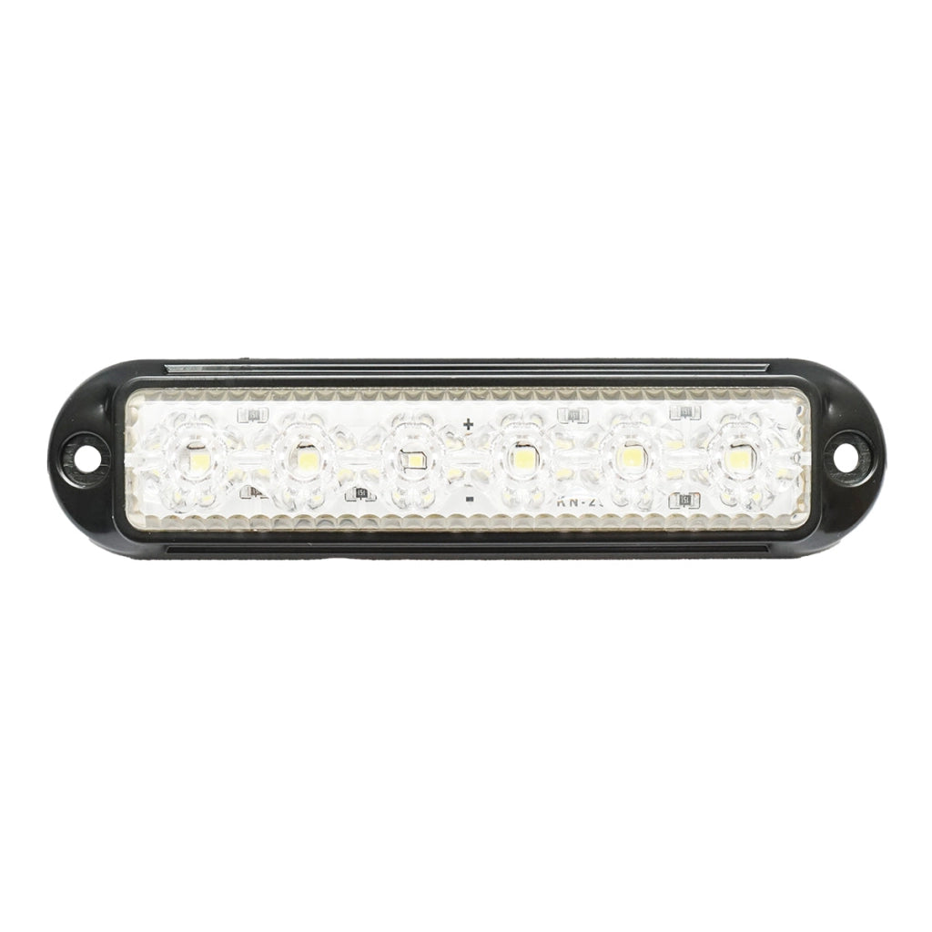 Lampada laterale  LED, bianca, 12V-24V, 155x37 mm, con cornice nera, Breckner Germany