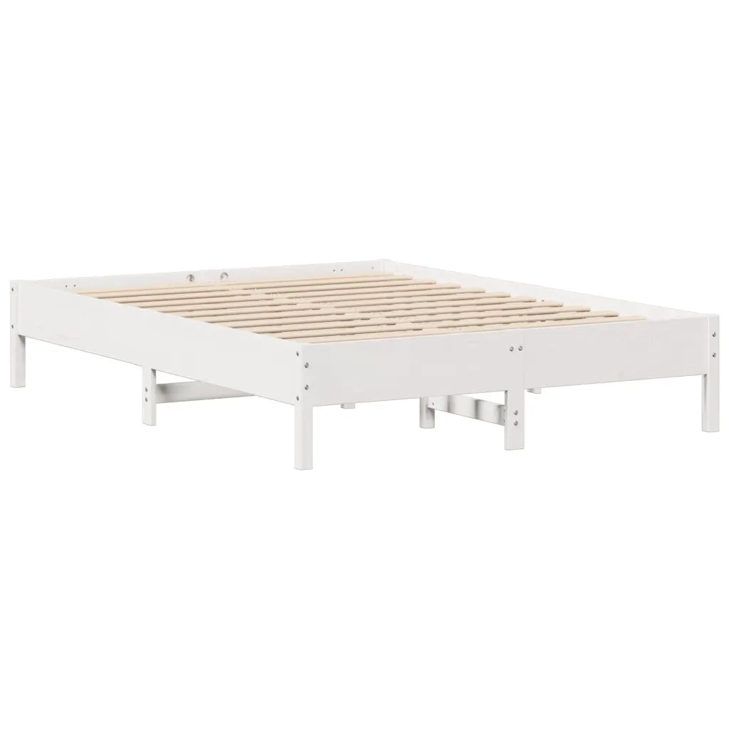 Letto senza Materasso Bianco 150x200 cm Legno Massello di Pino 3306886