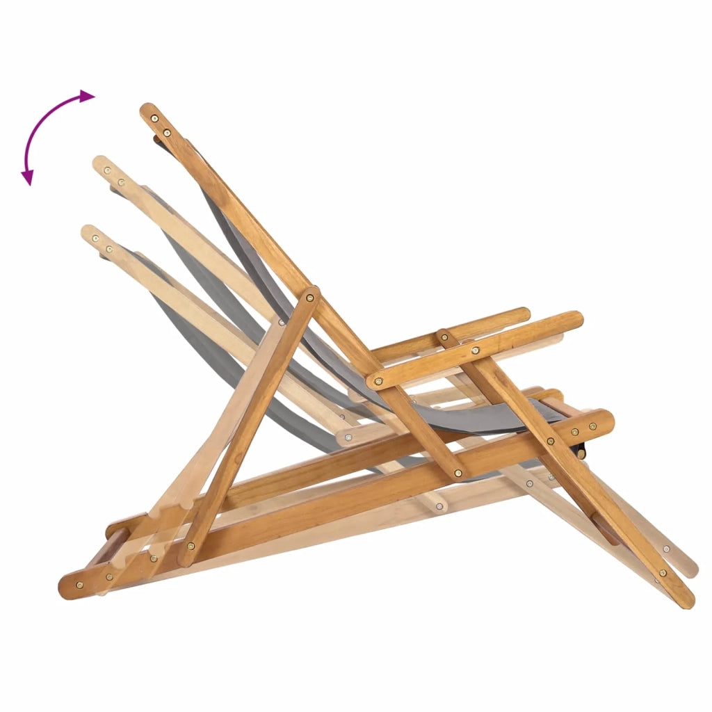 Sedia da spiaggia Grigio Chiaro Legno di teak solido