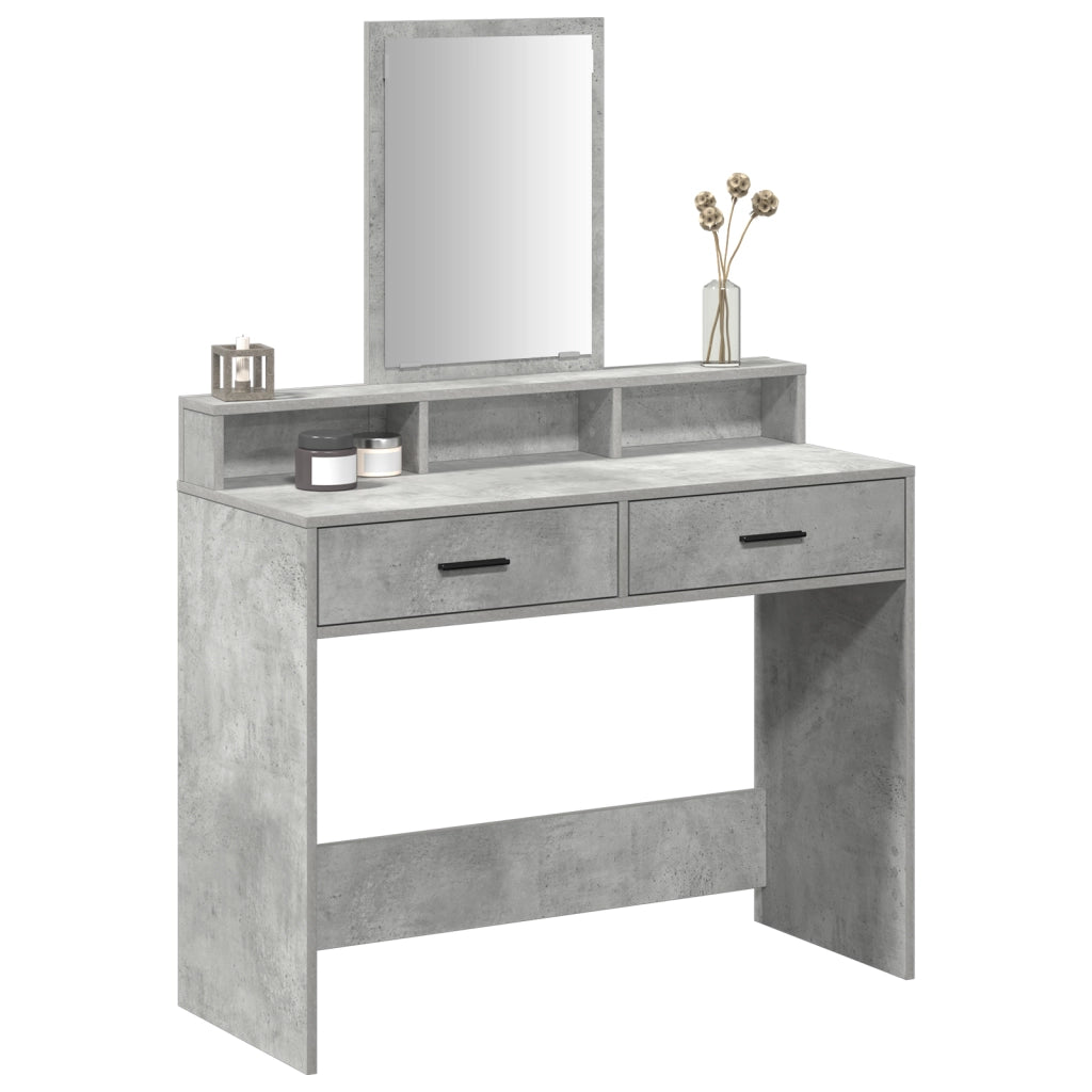 Tavolo da Trucco  con Cassetti Grigio Cemento 100x41x140 cm