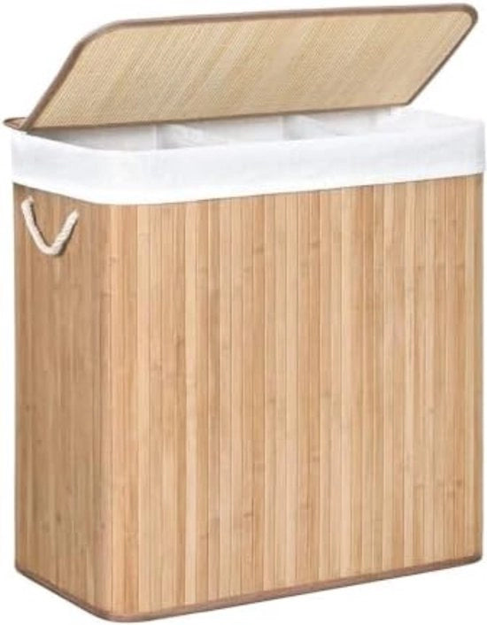 Scatola per Rattoppi - Scatola per Rattoppi con Coperchio - Scatola in Bambù - 60 x 40 x 61,5 CM