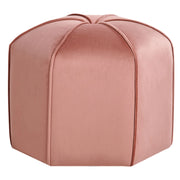 Pouf poggiapiedi moderno rotondo  in velluto rosa soggiorno camera da letto