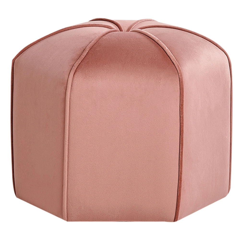 Pouf poggiapiedi moderno rotondo  in velluto rosa soggiorno camera da letto