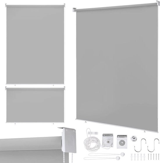 Tende da Parete Verdusteranti 100x140cm - Grigio Chiaro - Impermeabili e con Protezione UV 80% - 2 Pezzi