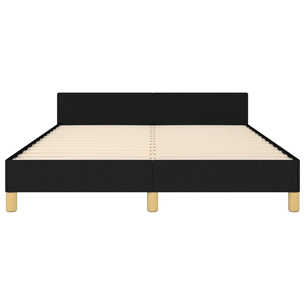 Letto matrimoniale | Letto per adulti | Giroletto senza Materasso Nero 140x200 cm in Tessuto