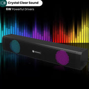 Trade Shop - Casse Audio Soundbar Aux Usb Speaker Altoparlanti Con Luce Rgb Per Pc Notebook -