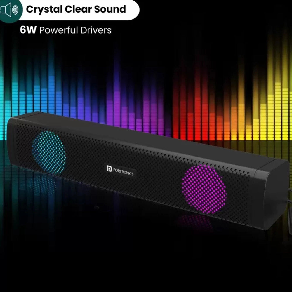 Trade Shop - Casse Audio Soundbar Aux Usb Speaker Altoparlanti Con Luce Rgb Per Pc Notebook -