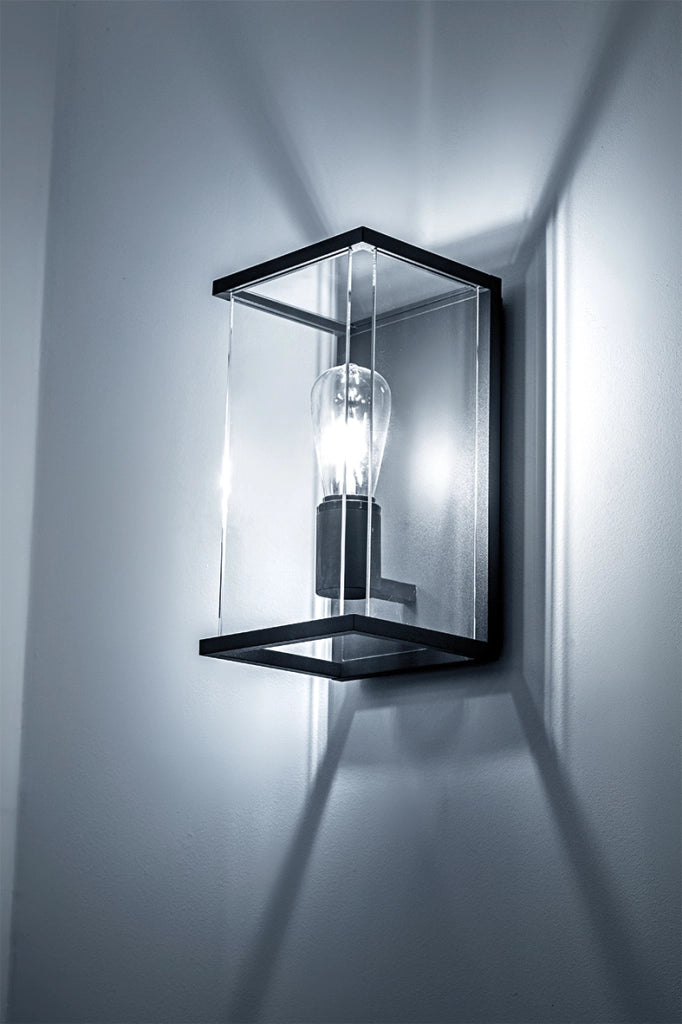 GALACT Applique da Parete Antracite E27 IP65 - Lampada a Muro per Esterni in Alluminio Pressofuso - Rossini Group