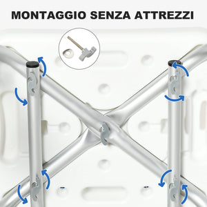 Sedia per Doccia con Imbottitura e Altezza Regolabile Braccioli e Piedini a Ventosa