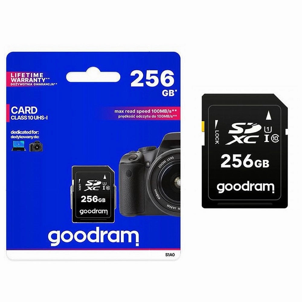 Trade Shop - Scheda Di Memoria Sd Card 256gb Sdxc Per Videocamere Classe 10 Uhs-i S1a0-256gb -