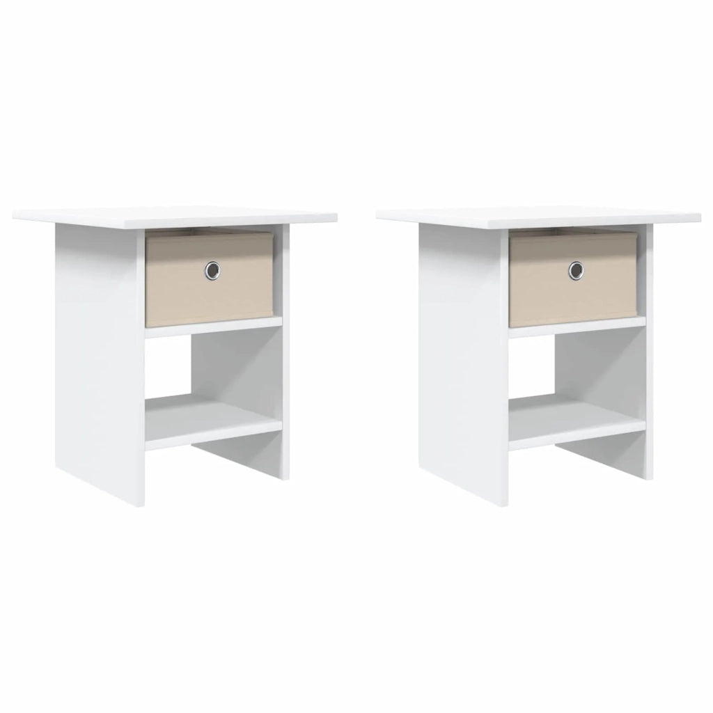Comodino 2 pcs Bianco 41 x 40 x 45 cm Legno multistrato