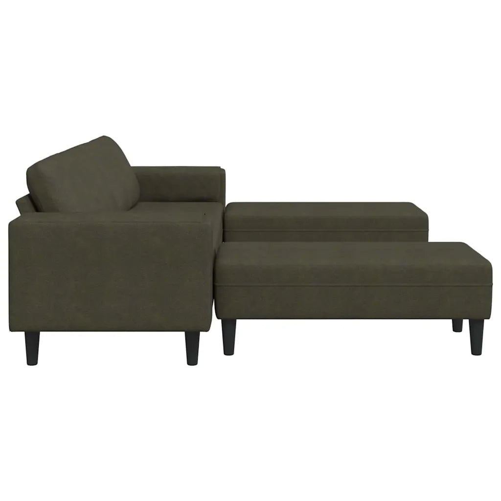 Set di divani 3 pcs Verde militare Pelle scamosciata sintetica