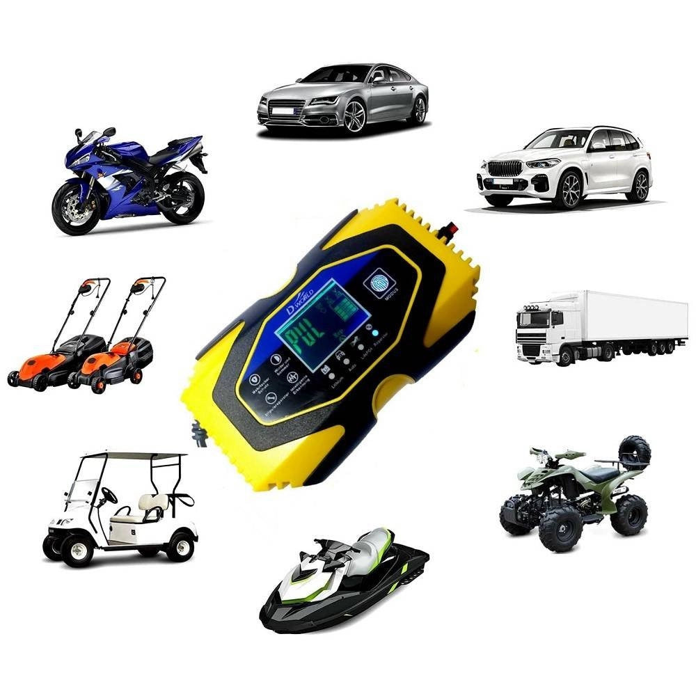 Trade Shop - Caricabatterie Intelligente Avviatore Emergenza Batteria Auto 12v-8a 24v-6a J40 -