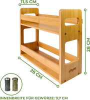 Kruidenrek per muro o stante, Credenza per cucina con 2 Livelli ampi, 28 x 28 x 11,5 cm, Credenza per il ripostiglio di vasetti di erbe e spezie (Moderno Grande)