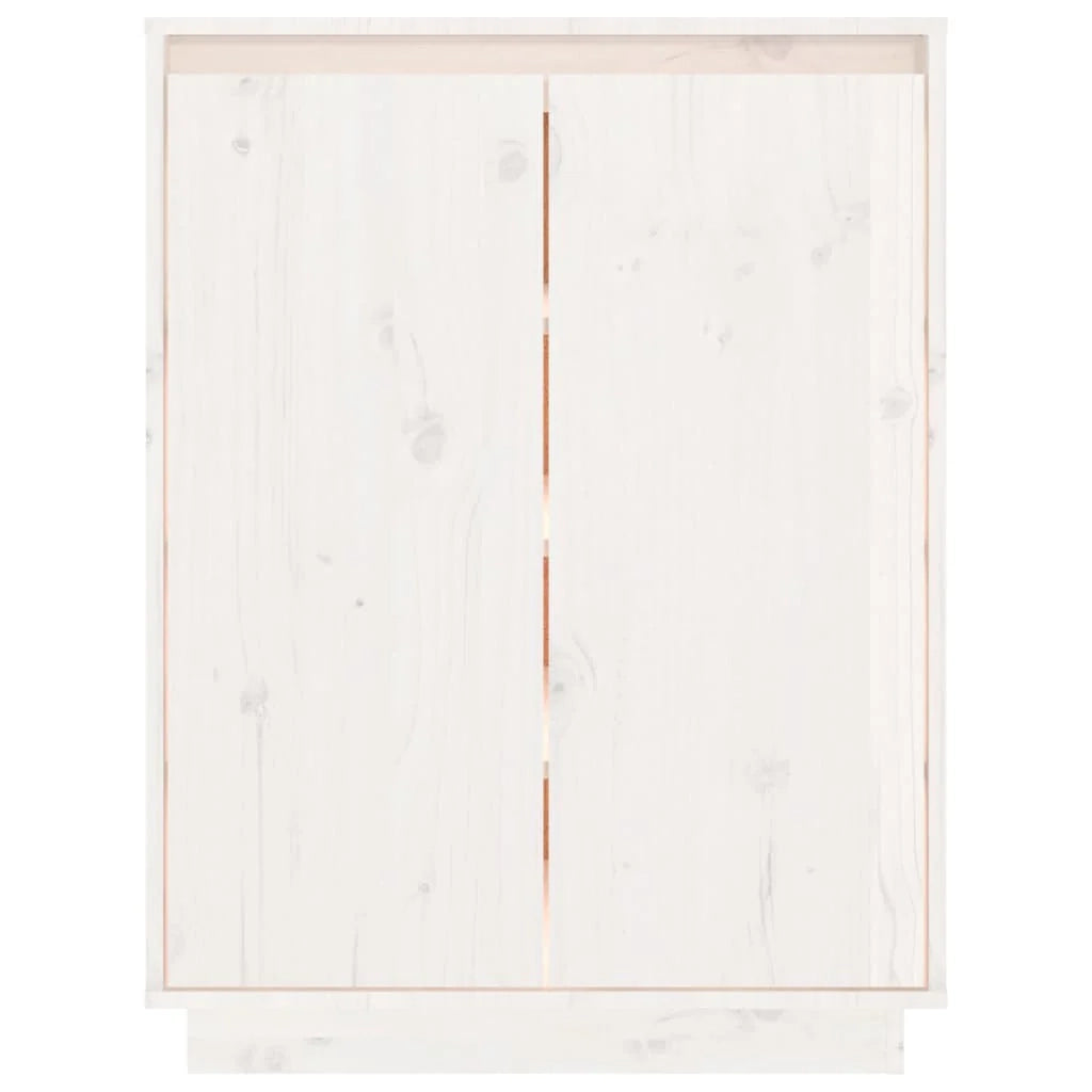 Scarpiera mobiletto portascarpe mobile per ingresso/corridoio/soggiorno 60 x 35 x 80 cm legno massello di pino bianco 02_0021488