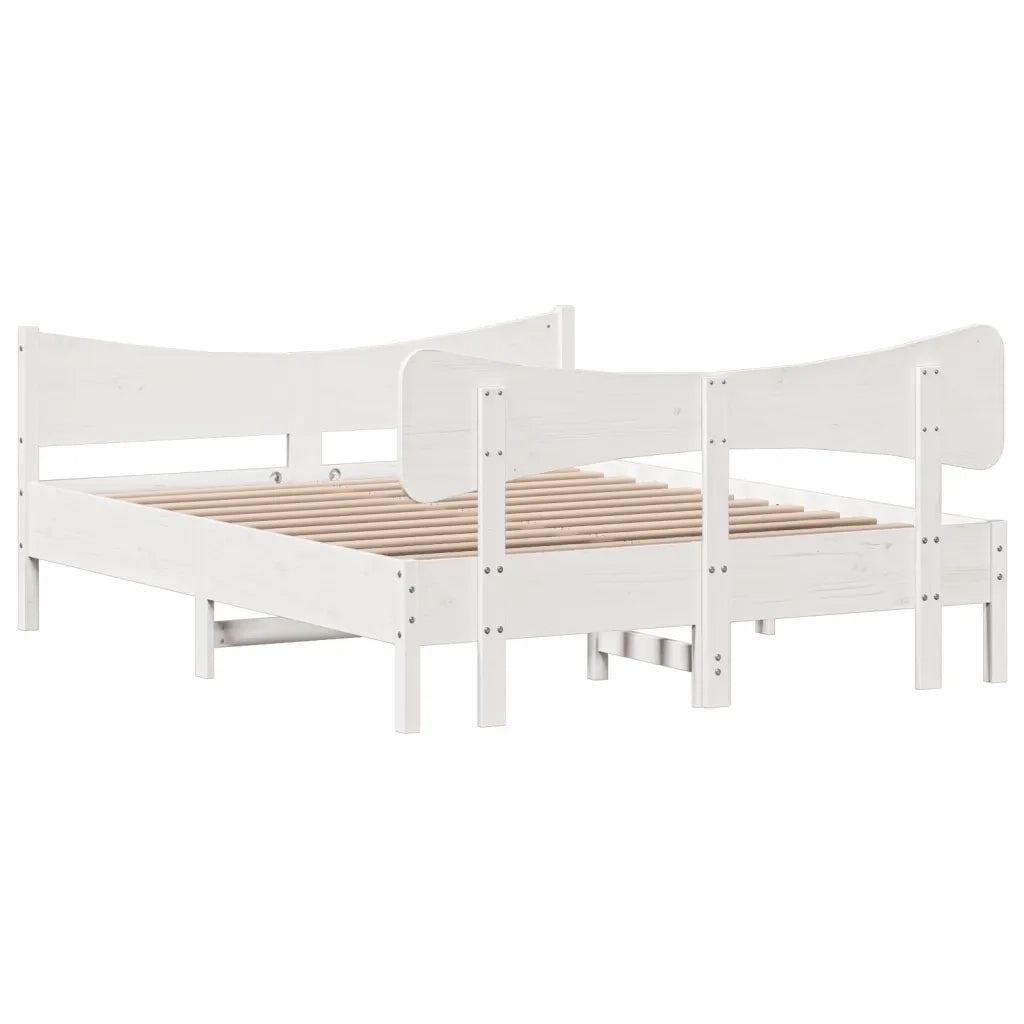 Giroletto senza Materasso Bianco 160x200 cm Legno Massello Pino 3216376
