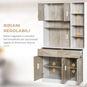 Mobile da Cucina Credenza  con Ante Cassetti e Vani Apeti 100x39x180 cm