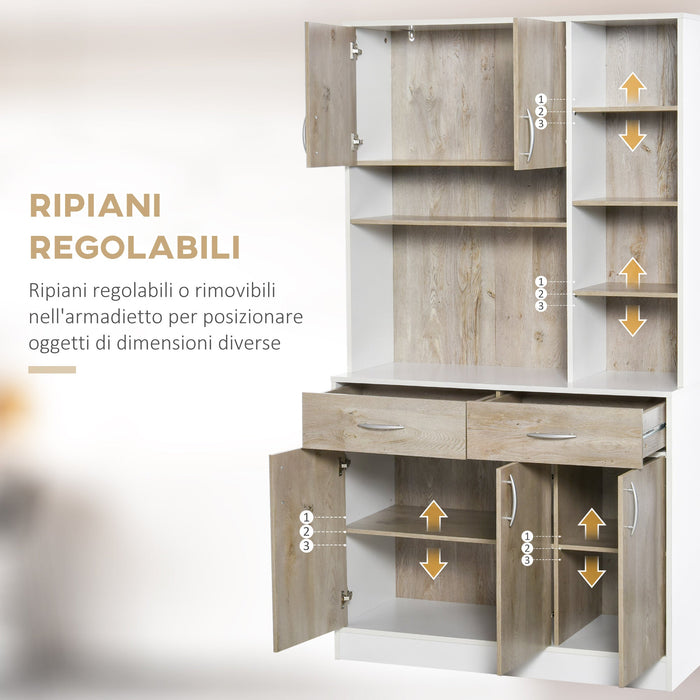 Mobile da Cucina Credenza  con Ante Cassetti e Vani Apeti 100x39x180 cm