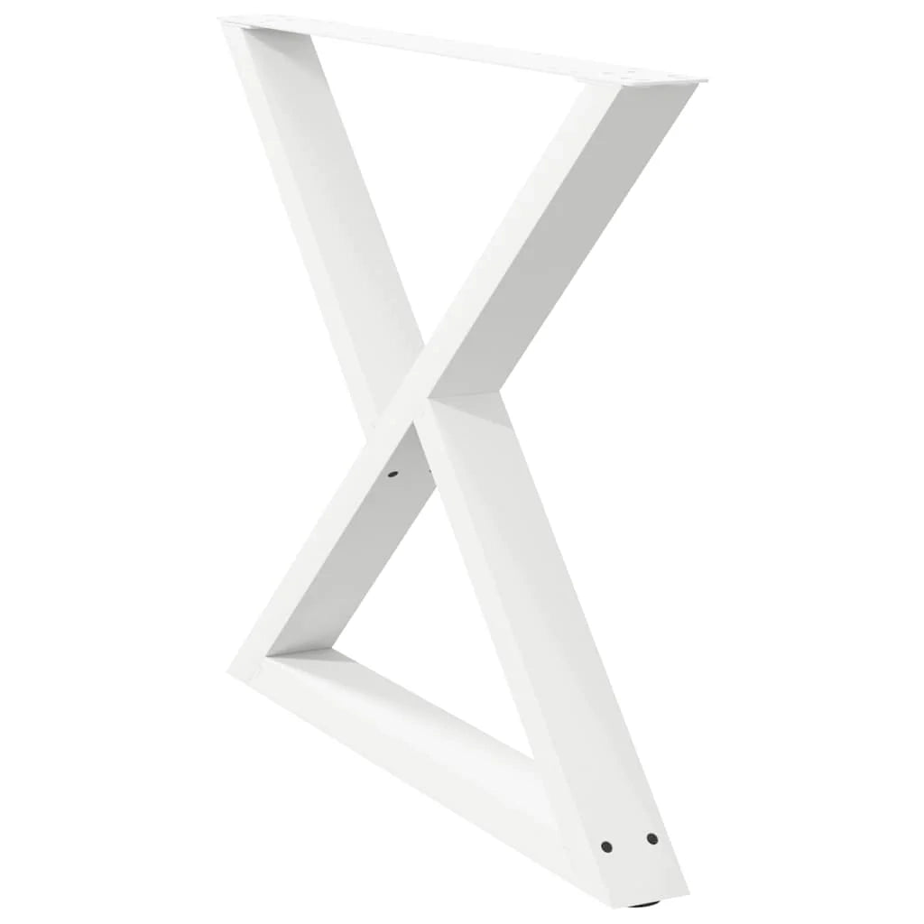 Set di 2 gambe regolabili per tavolo da pranzo moderno 90 x 72 cm in acciaio bianco 02_0057018