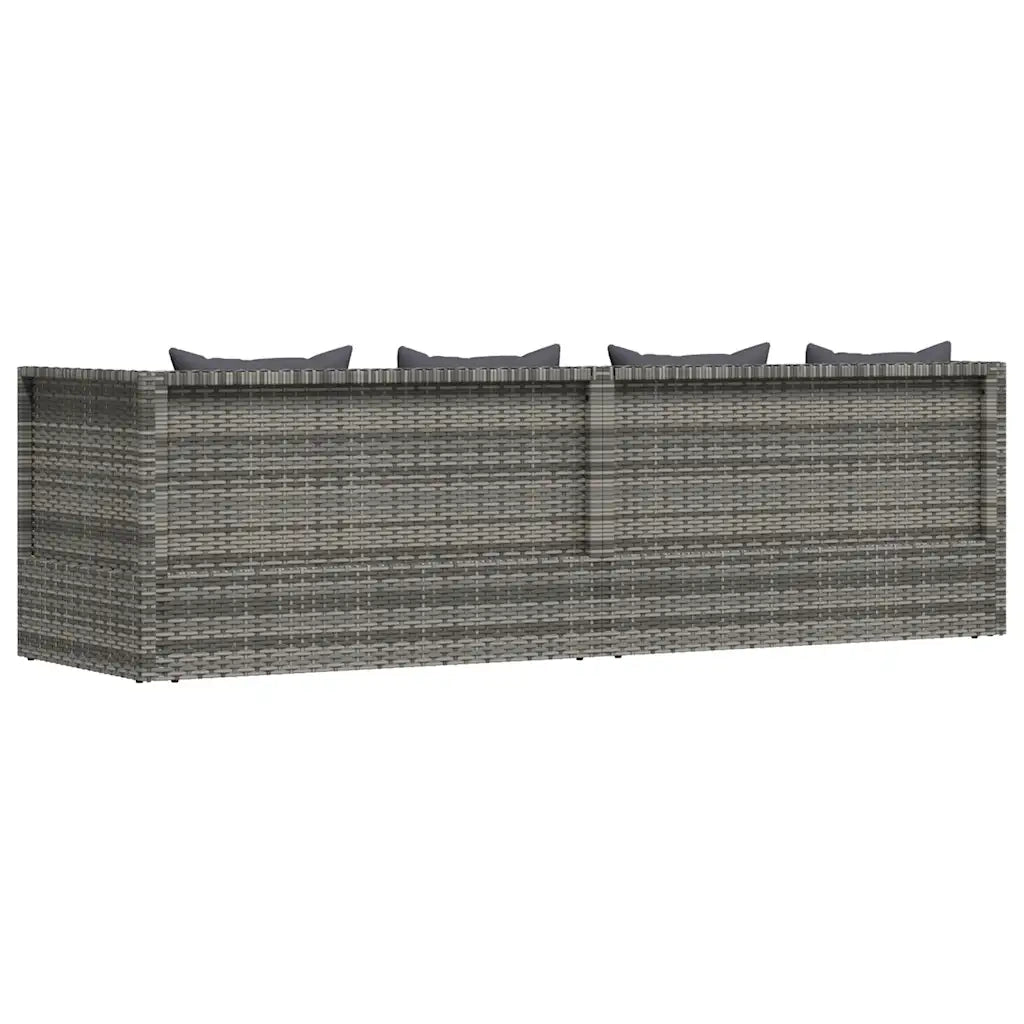 Lettino Prendisole | Sdraio da giardino | Lettino da sole da Giardino Grigio 200x60 cm in Polyrattan