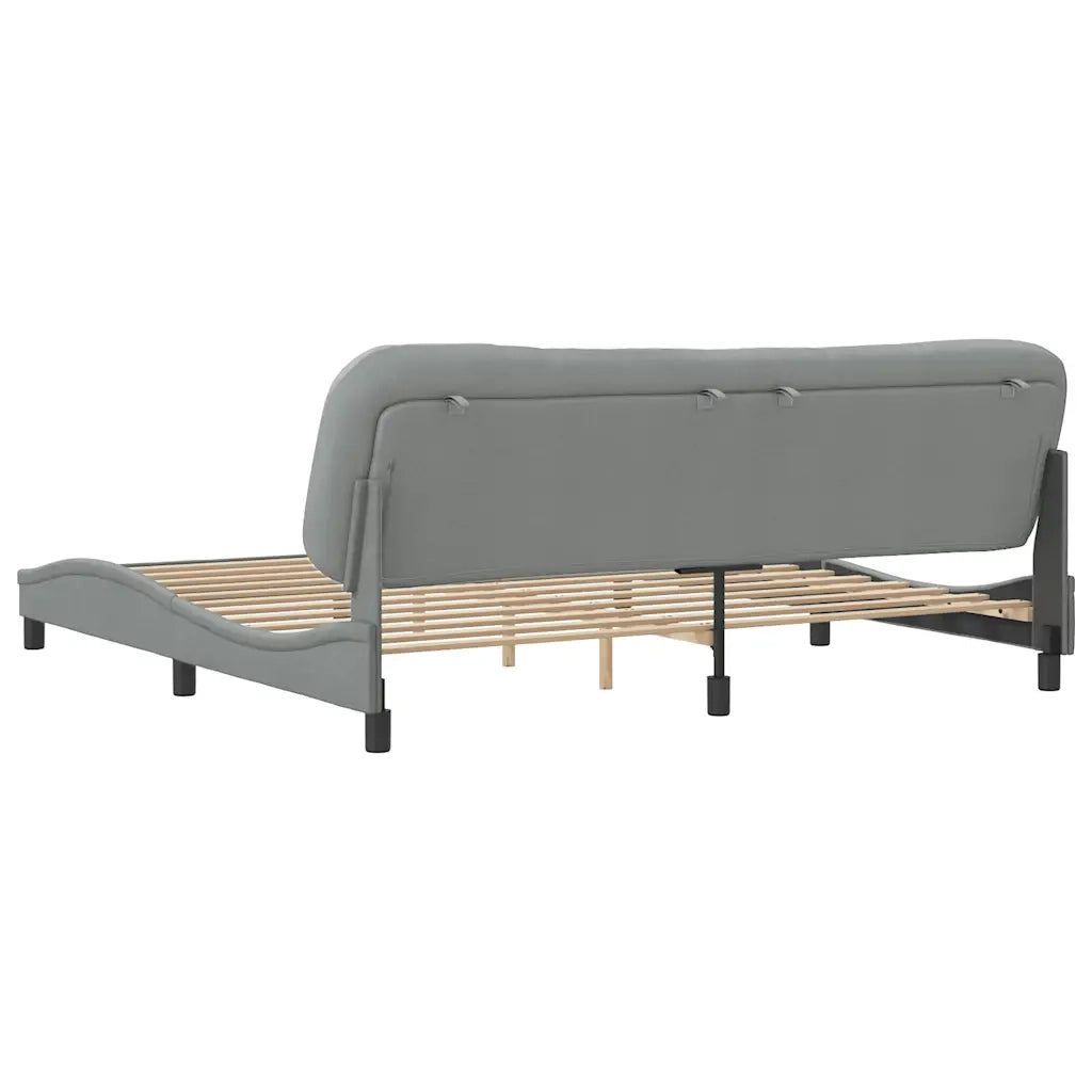 Giroletto senza Materasso-Struttura Letto Hvar Grigio Chiaro 200x200 cm Tessuto