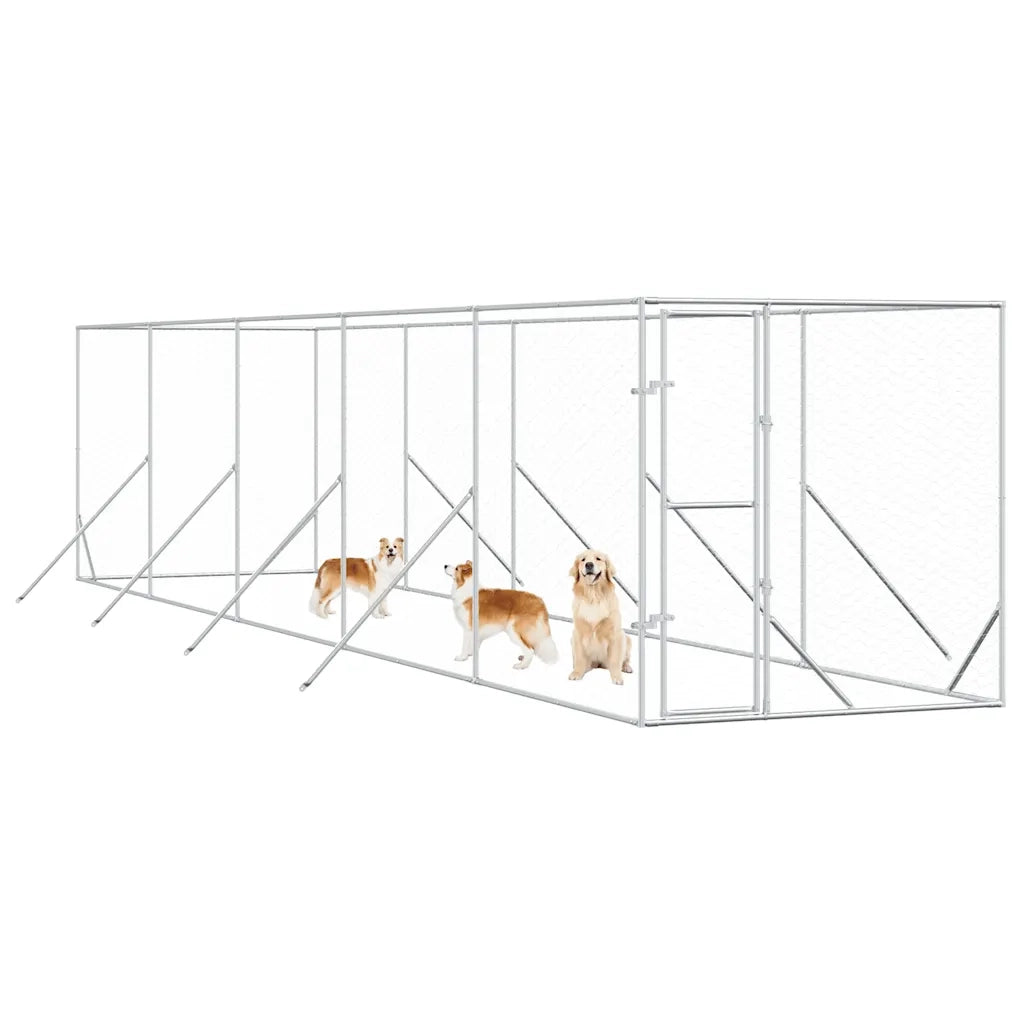 Cuccia per Cani da Esterno Argento 2x10x2 m Acciaio Zincato 3190453