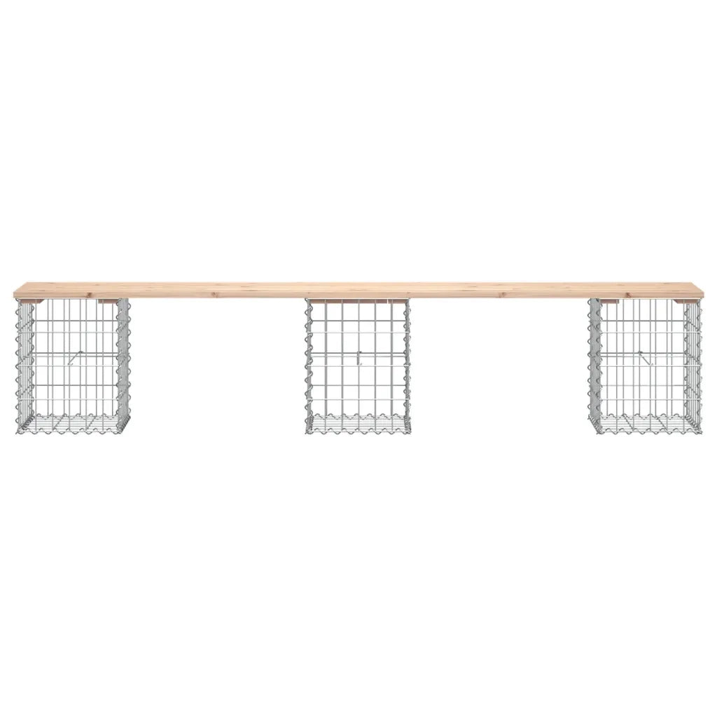 Panca Giardino Design Gabbione-Sgabello-Panca da esterno 203x31x42 cm Legno Massello Pino