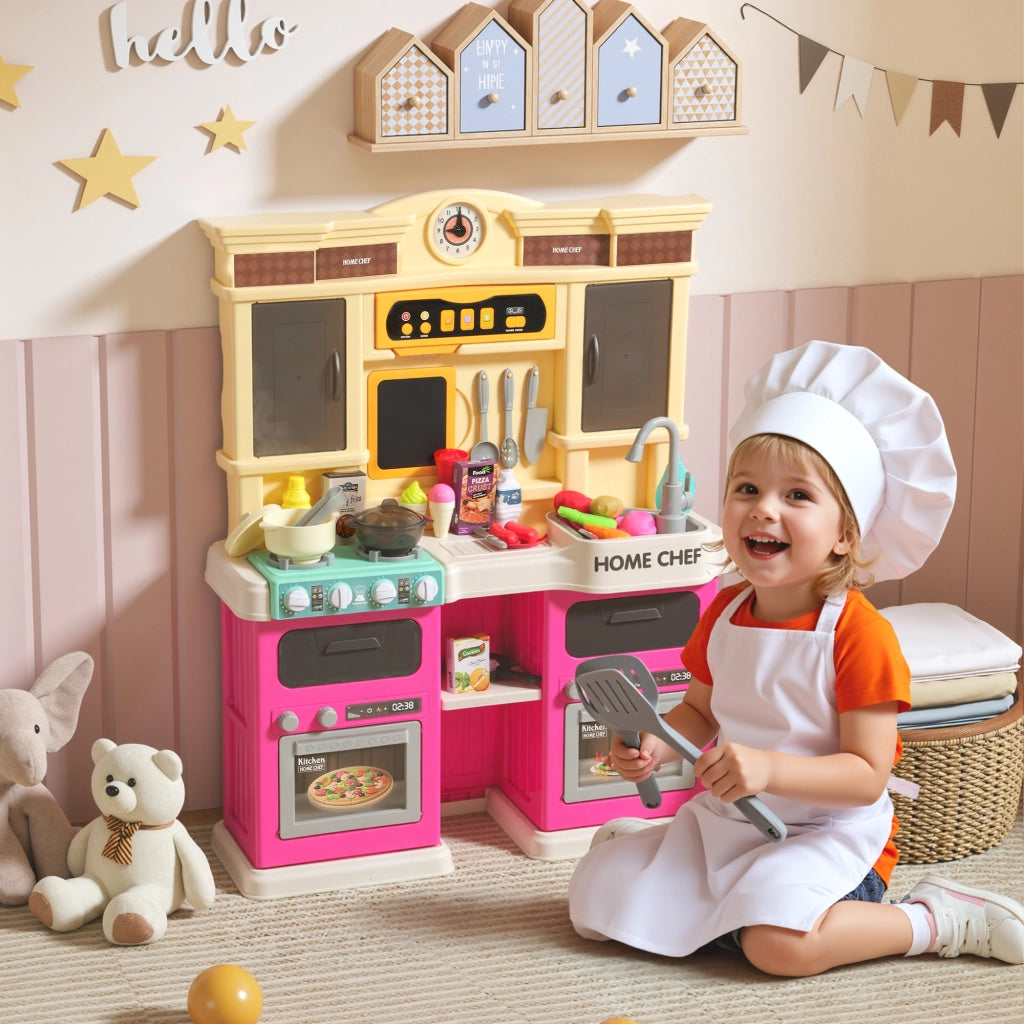 Cucina giocattolo per bambini con acqua corrente e accessori ¨C zephmum ¨C 85 pezzi, rubinetto elettrico, luci e suoni