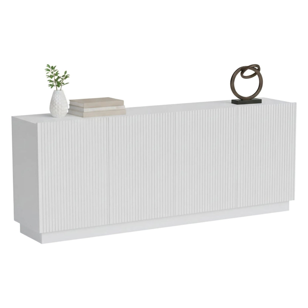 Madia Masainas, Credenza 4 Ripiani, 200x40x48h cm Bianco