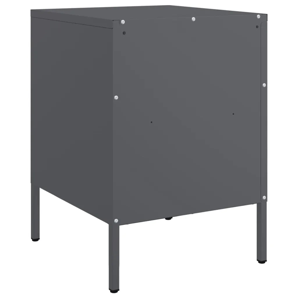 Set di 2 Comodini | Armadio da Notte | Mobiletto da notte Antracite 36x39x50,5 cm in Acciaio