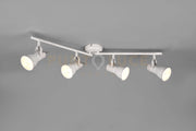 Barra STEAM barra 4 Faretti e portafarettis orientabili L.77cm  metallo bianco anticato 813400427